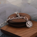 Evimi 925 Silver Color Portrait Coin Bracelet For