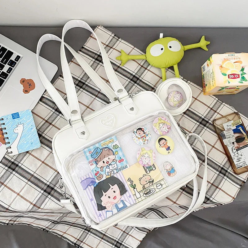 Heart Ita Bag Crossbody with Purse PU Japanese