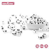 Keep&Grow 100Pcs 12MM Silicone Letter Beads BPA Free