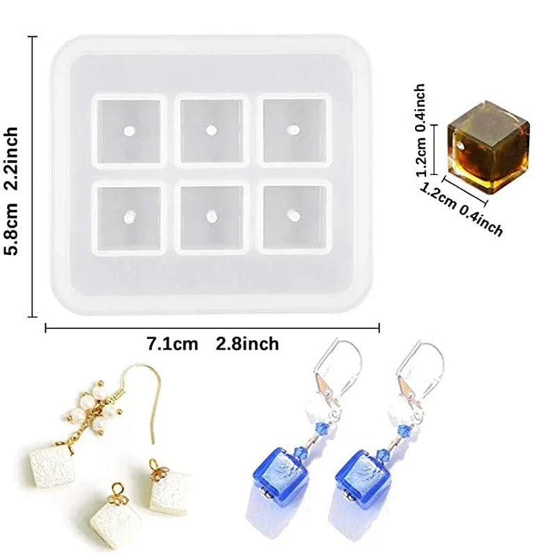Round Square Faceted & Oval Beads Silicone Casting
