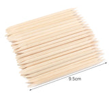 500Pcs/Pack Wooden Cuticle Pusher Remover Orange Stick Sticker