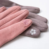 Korean Suede Leather Sports Cycling Warm Gloves Women's