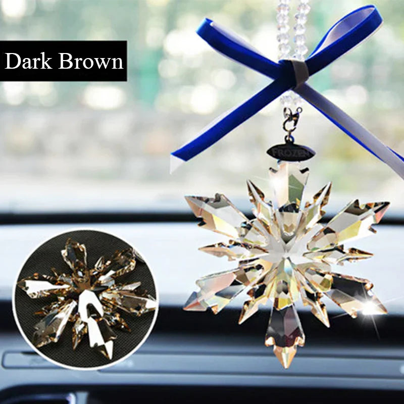 Car Styling Snowflake Crystal Pendant Car Ornament Modern
