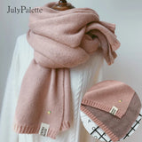 2022 Women Solid Cashmere Scarves Lady Winter Thicken