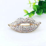 New 2024 Red Color Rhinestone Lips Brooches For