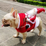 Fun Pet Dog Christmas clothes Santa Claus riding