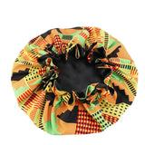 Women's Satin African Pattern Sleeping Hat Elastic Band