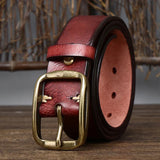 3.8CM Thick Cowhide Copper Buckle Genuine Leather Casual