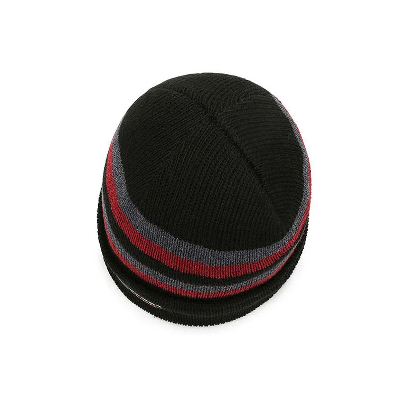 Winter Hats for Women Thick Beanies Letter Striped