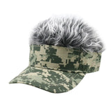 Winfox Men Women Camouflage Fake Flair Hair Baseball