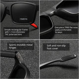 KDEAM Rectangular Ultra Light TR90 Sunglasses Men Polarized