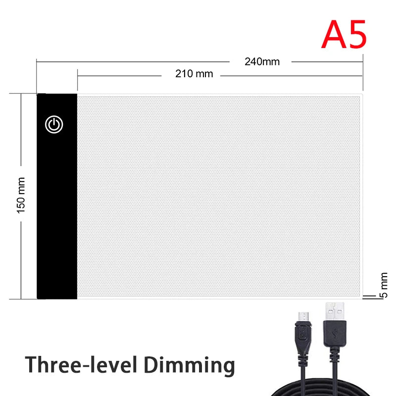 A2/A3/A4/A5 Ultra-Thin Portable LED Light Box Tracer USB