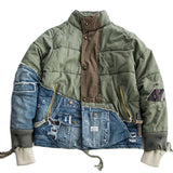 ABOORUN Men's Hi Street Hole Patchwork Denim Jacket