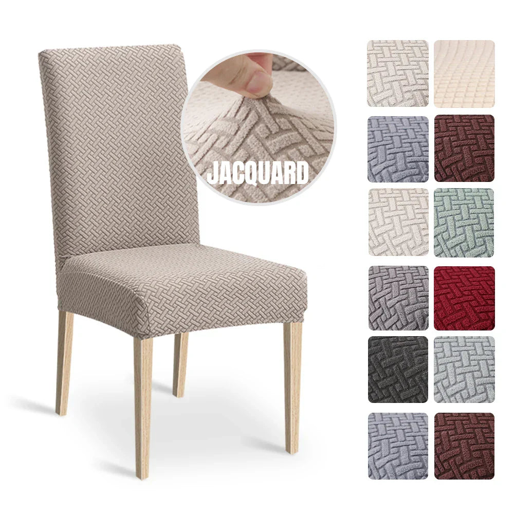 1/2/4/6pcs Dining Chair Cover Jacquard Spandex Slipcover Protector