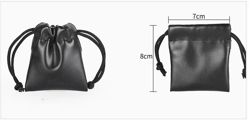 1PC PU Leather Headphone Drawstring Storage Bag