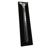 24K Gold Mirror Skinny Necktie Olive Branch Geometric