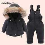 2pcs Set Children Winter Down Jacket and Jumpsuit