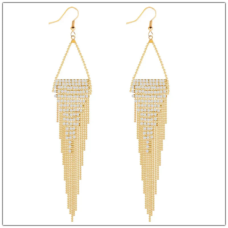 Baroque Long Tassels Dangle Earrings for Women Accessories