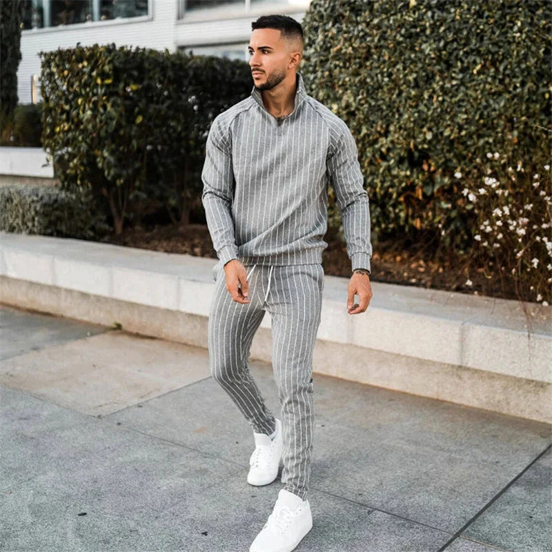 2020 New 3D Plaid Men's Sports fitness Zipper