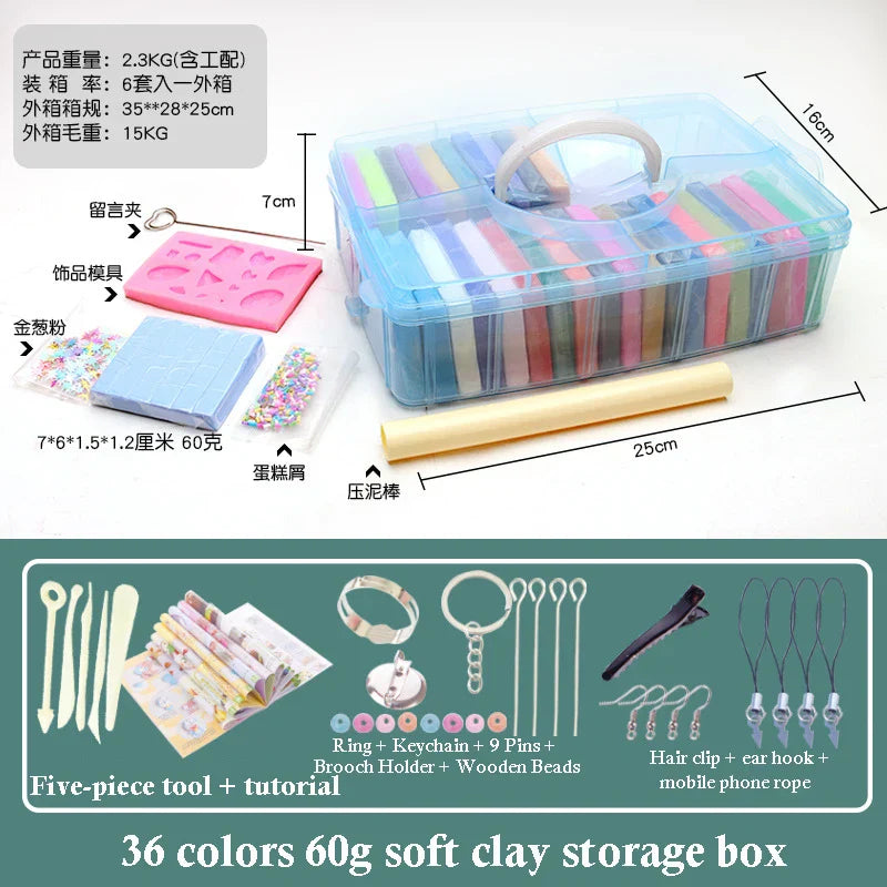 32 Color 3D Clay Plasticine Portable Box New
