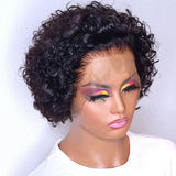 Pixie Cut perruque Short Curly Human Hair Wigs