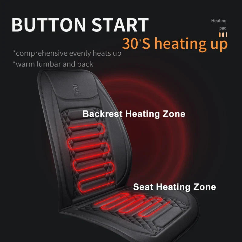 1/2pcs Winter Heated Car Seat Cover 12V Heating