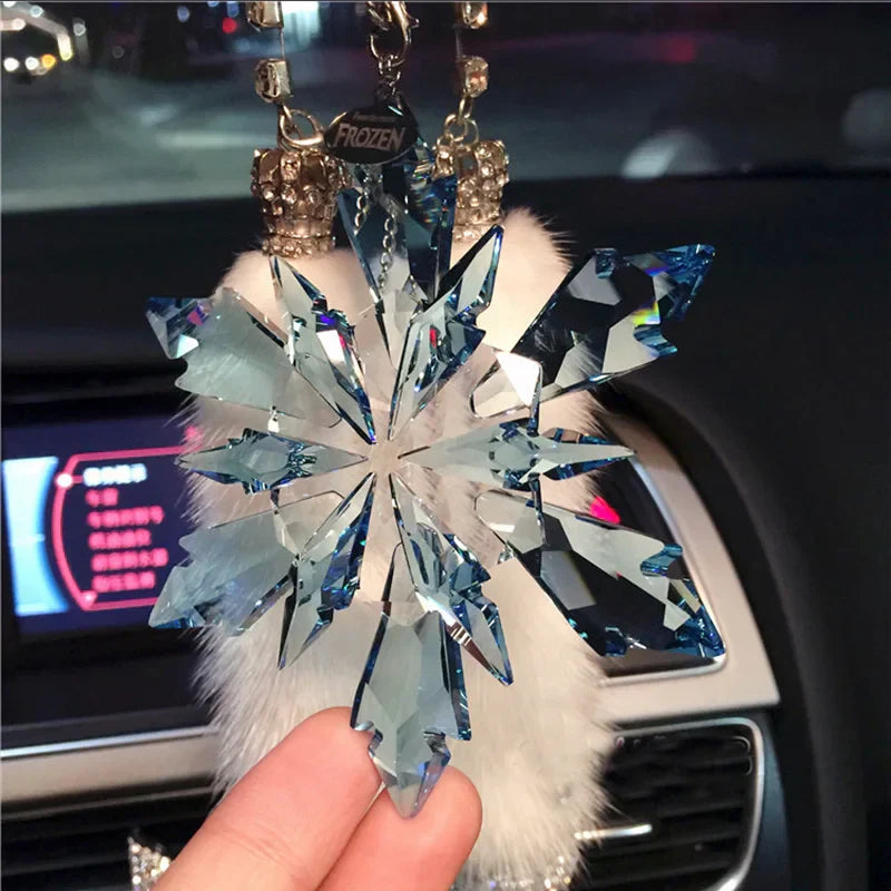 Car Styling Snowflake Crystal Pendant Car Ornament Modern