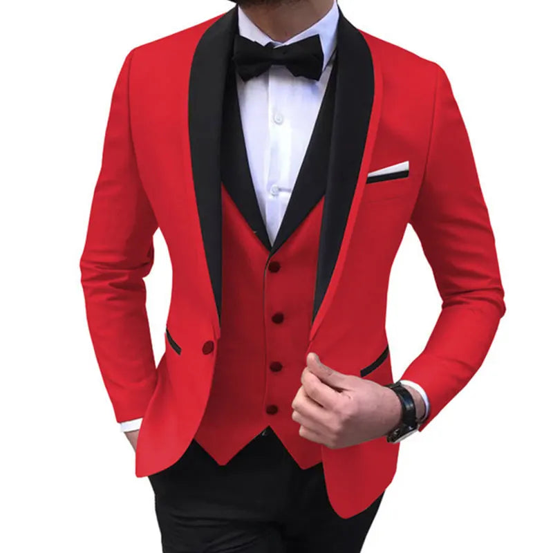 Party Dresses Jacket+Pants+Vest Fashion Suits For Men Slim