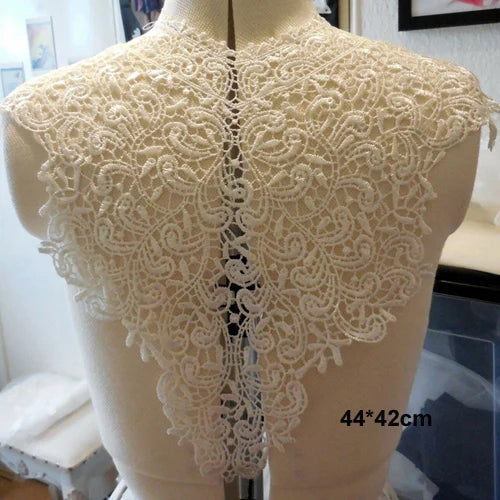 1 Pc Black Flower Neckline Collar Lace Applique