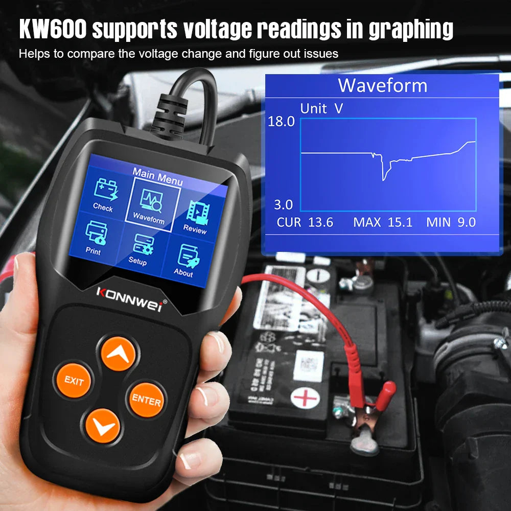 KONNWEI KW600 12V Auto Battery Tester For Car