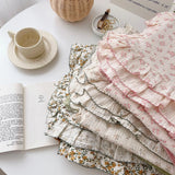 Vintage Floral Muslin Cotton Baby Bedding Set Girls