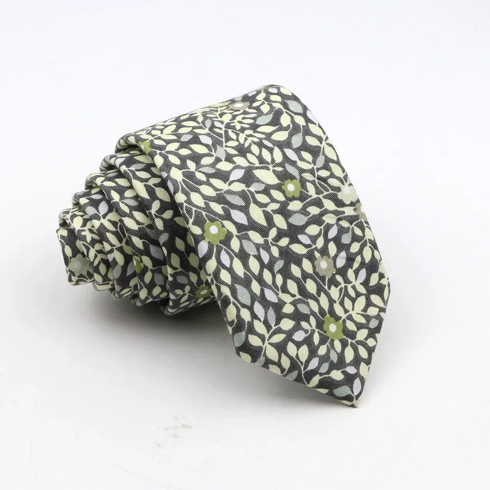 New Floral Tie For Men Skinny Casual Cotton