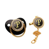 Black Gold Luxury Pacifier for Babies A-Z Name