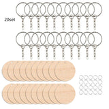 Wood Charms Key Chain Keyrings Blank For DIY