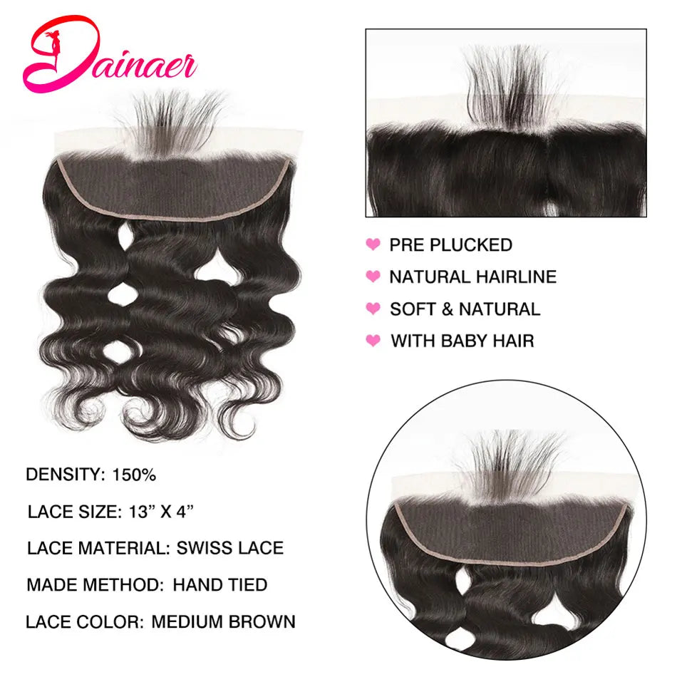 Body Wave Bundles With Frontal 13x4 Lace Frontal