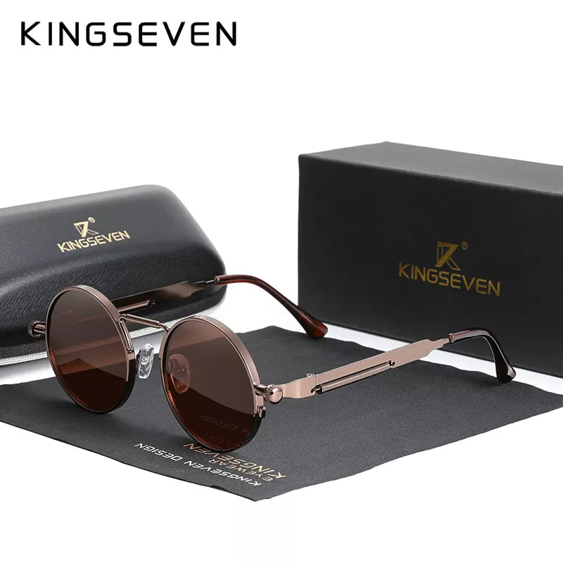 KINGSEVEN High Quality Gothic Steampunk Sunglasses Polarized Men