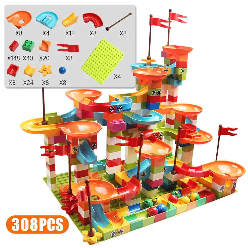 77-308PCS Marble Race Run Big Block Compatible City