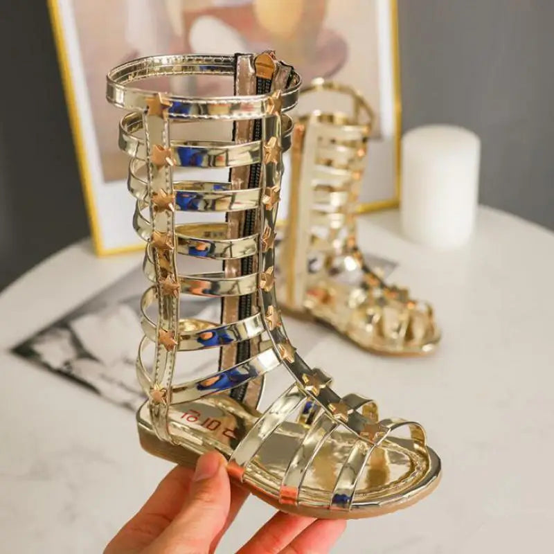 New Summer Child Sandals Roman Boots High-top Girls