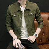 2022 New Mens Denim Jacket Slim Fit Fashion