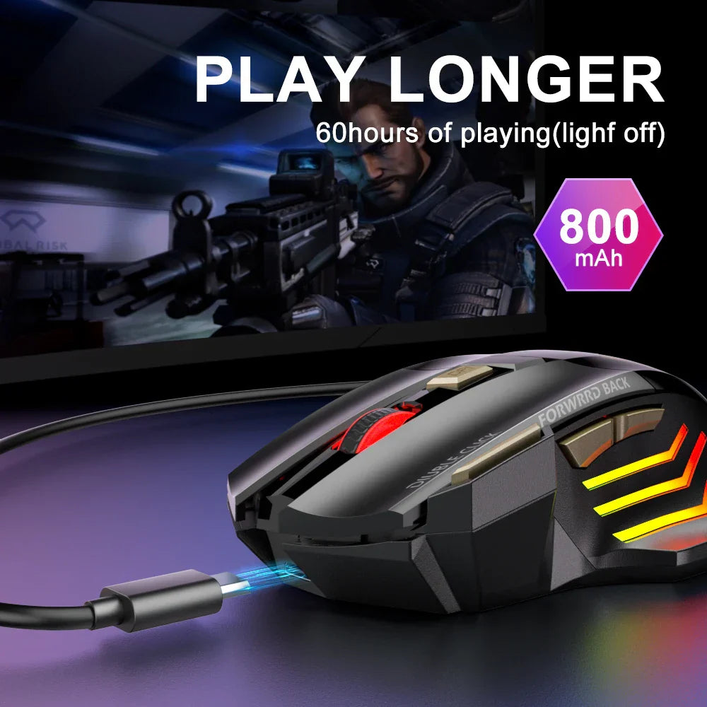 Rechargeable Wireless Mouse Bluetooth Gamer Gaming Mouse Computer