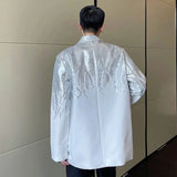 IEFB Heavy Craft Embroidery Sequin Trend Casual Men's