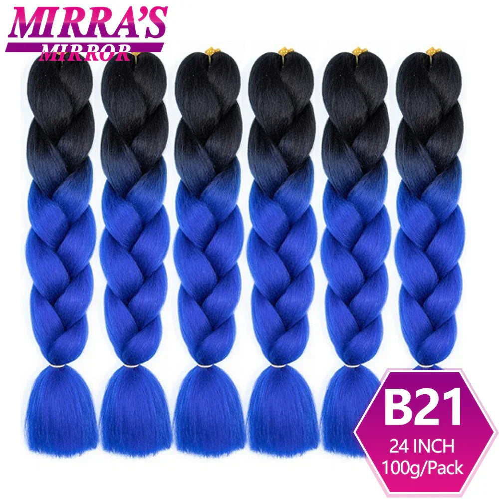 6 Bundle Braiding Hair 24 Inch Synthetic Jumbo