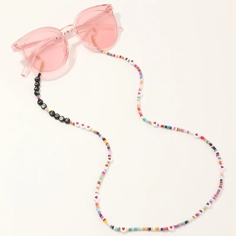 Bohemian Colored Mask Strap Beaded Glasses Chains Women