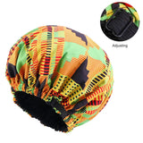 Oversize Africa Print Invisible Adjustable Round Hat Satin