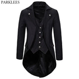 Gothic Victorian Tailcoat Jacket Men Steampunk Medieval Cosplay