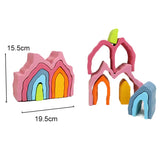 Wooden Rainbow Block Wood Stacking Toys Grimms Rainbow