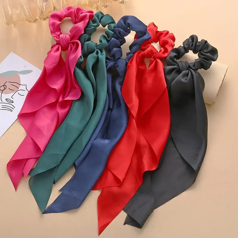 1PC New Women Scrunchie Ribbon Elastic Hair Bands