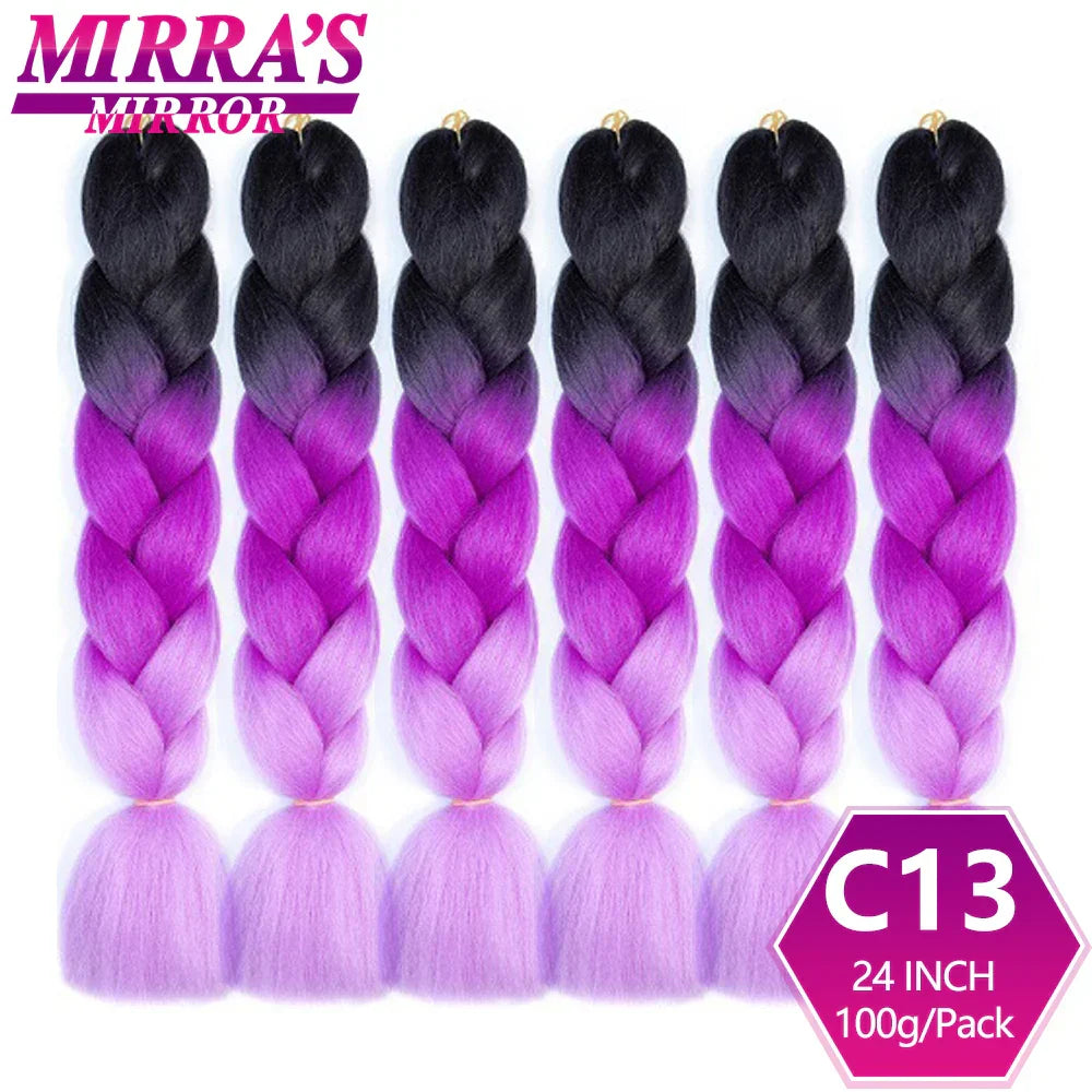 6 Bundle Braiding Hair 24 Inch Synthetic Jumbo