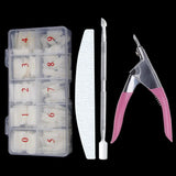 500Pcs/Box False Nails Tips Manicure Kit Nail File