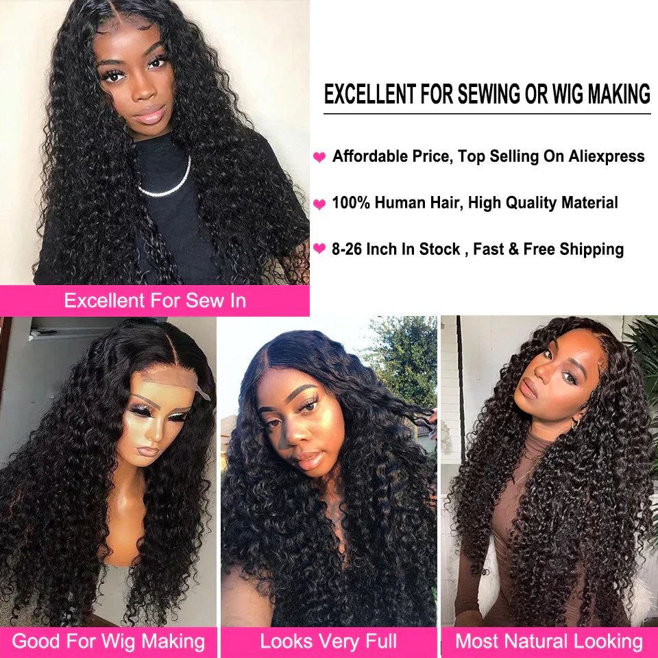 CRANBERRY Hair Deep Wave Human Hair Bundles With